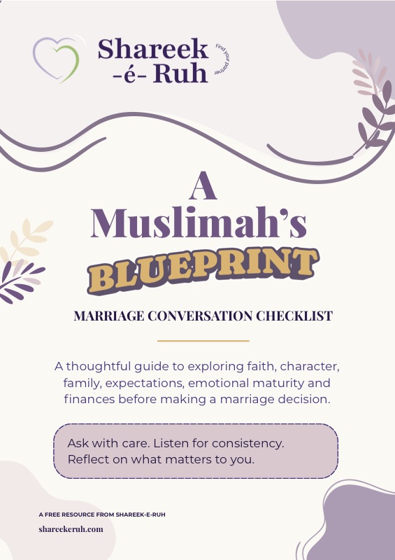 Cover of A Muslimah’s Blueprint, Marriage conversation checklist